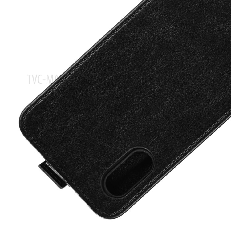 Vertical Flip Crazy Horse Texture with Card Holder Leather Cover for Wiko Y81 - Black-2