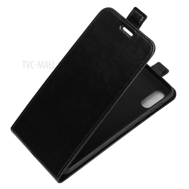 Vertical Flip Crazy Horse Texture with Card Holder Leather Cover for Wiko Y81 - Black-3