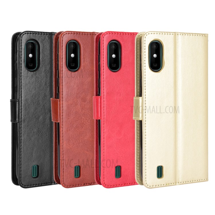Crazy Horse Wallet Stand Leather Shell with Strap for Wiko Y81 - Black-8