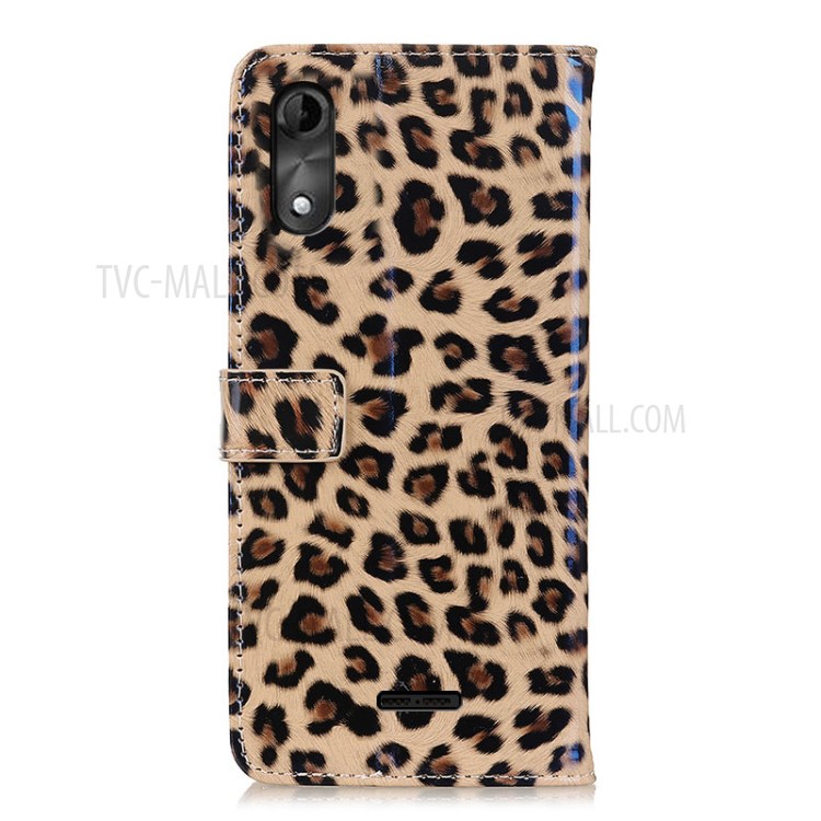 Leopard Pattern Leather Wallet Stand Case for Wiko Y51-2