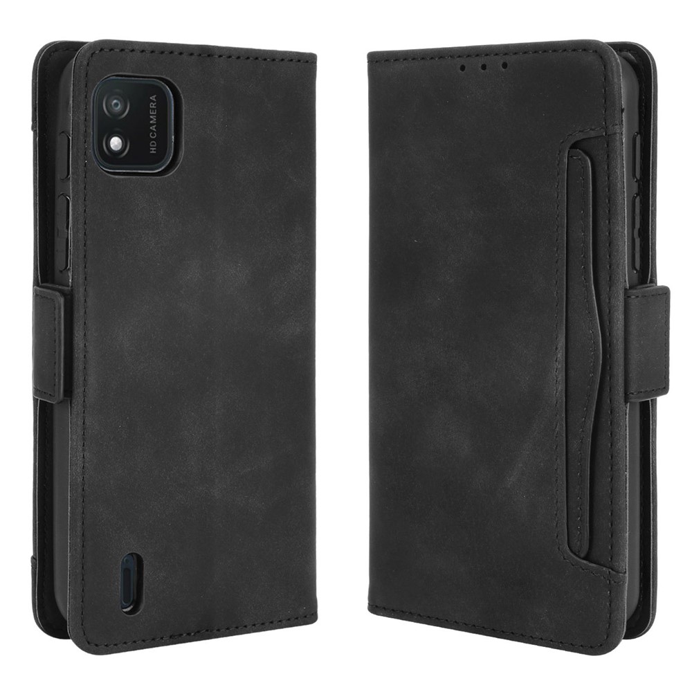 Multiple Card Slots Design Wallet Stand Leather Protection Phone Case Shell for Wiko Y62 - Black-1
