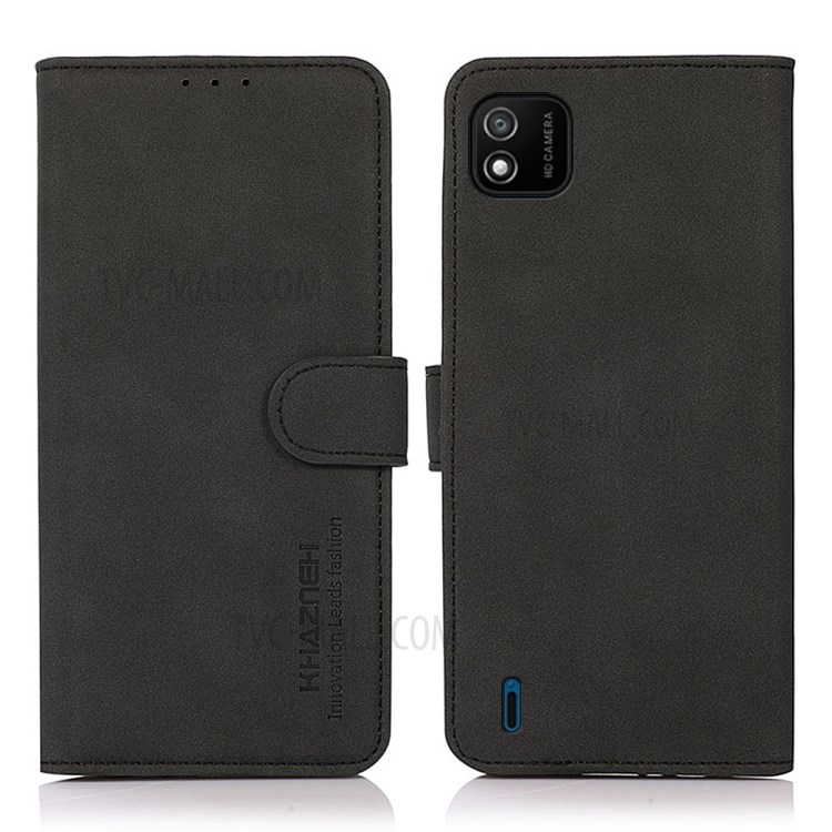 Lint Texture Leather Wallet Shell Case for WIKO Y62 - Black-1