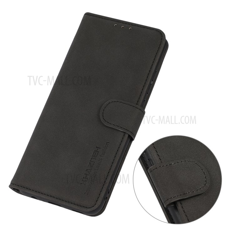 Lint Texture Leather Wallet Shell Case for WIKO Y62 - Black-6