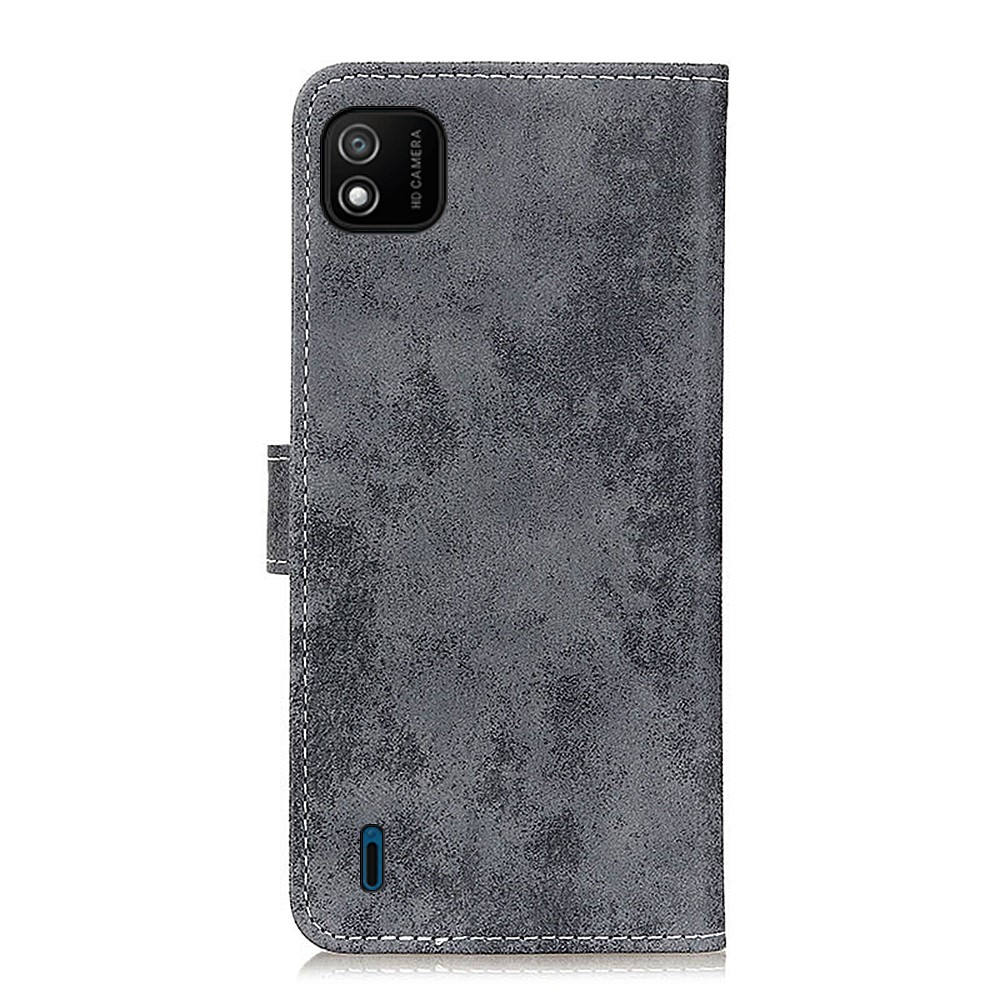 Vintage Style Leather Wallet Stand Protective Cover for WIKO Y62 - Grey-10