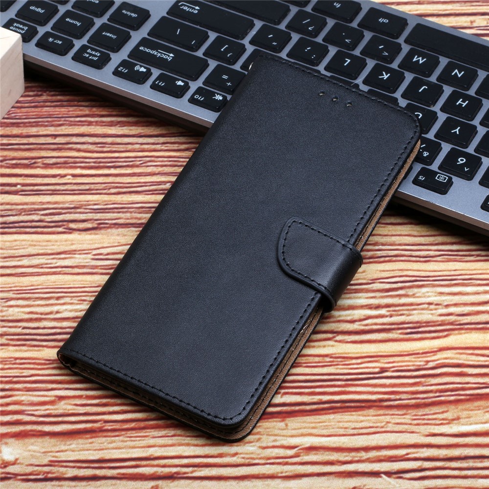 Scratch-resistant Genuine Leather Nappa Texture Protective Phone Case Wallet Stand Function Flip Phone Cover for For Wiko T3 - Black-10