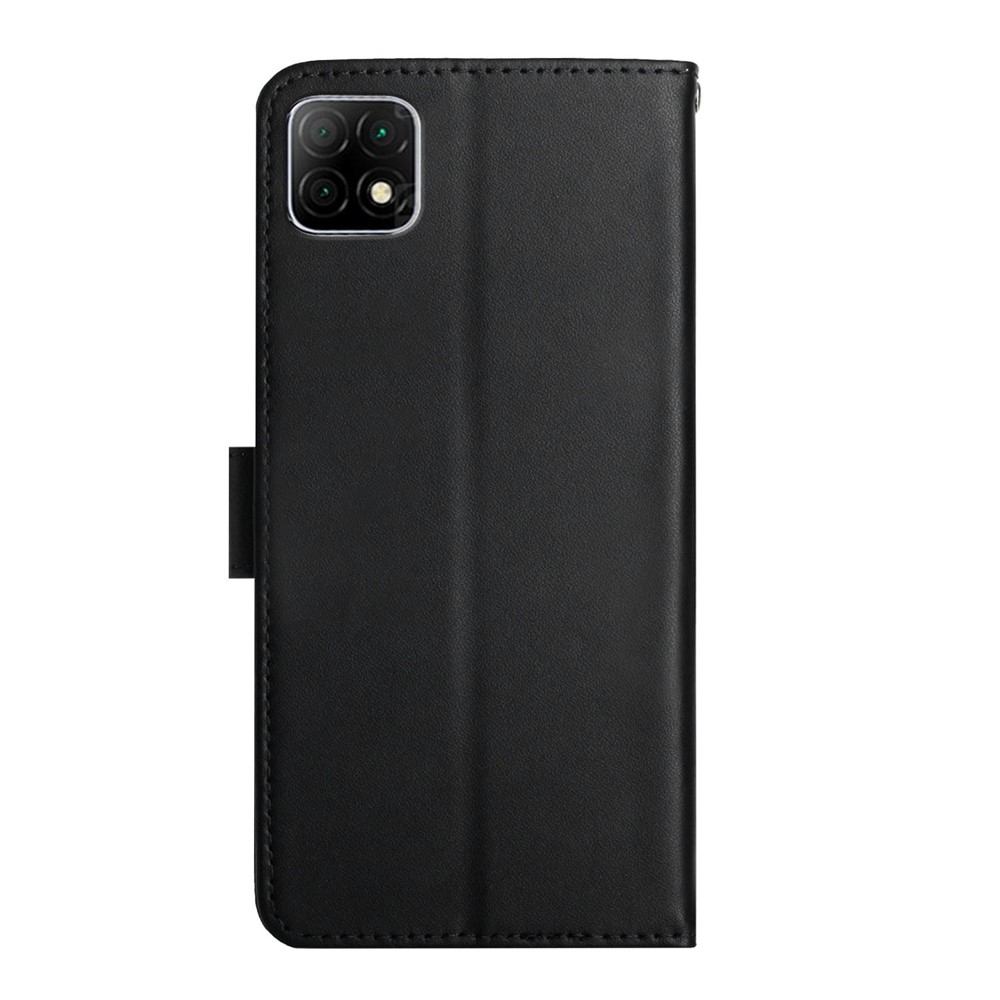 Scratch-resistant Genuine Leather Nappa Texture Protective Phone Case Wallet Stand Function Flip Phone Cover for For Wiko T3 - Black-3