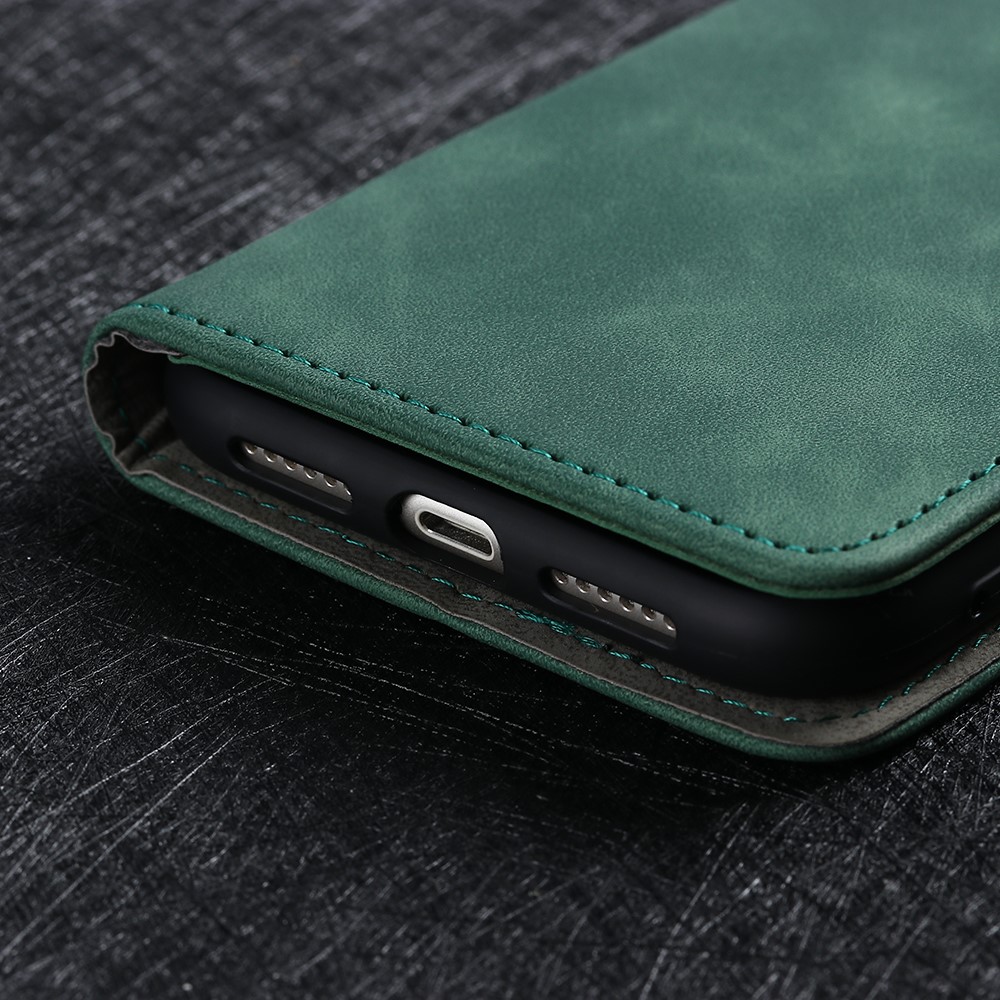 For Wiko Y82 PU Leather + TPU Inner Shell Skin-touch Feeling Shockproof Function Wallet Stand Flip Cover - Green-13