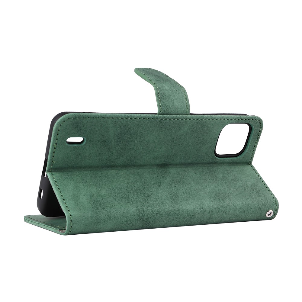 For Wiko Y82 PU Leather + TPU Inner Shell Skin-touch Feeling Shockproof Function Wallet Stand Flip Cover - Green-4