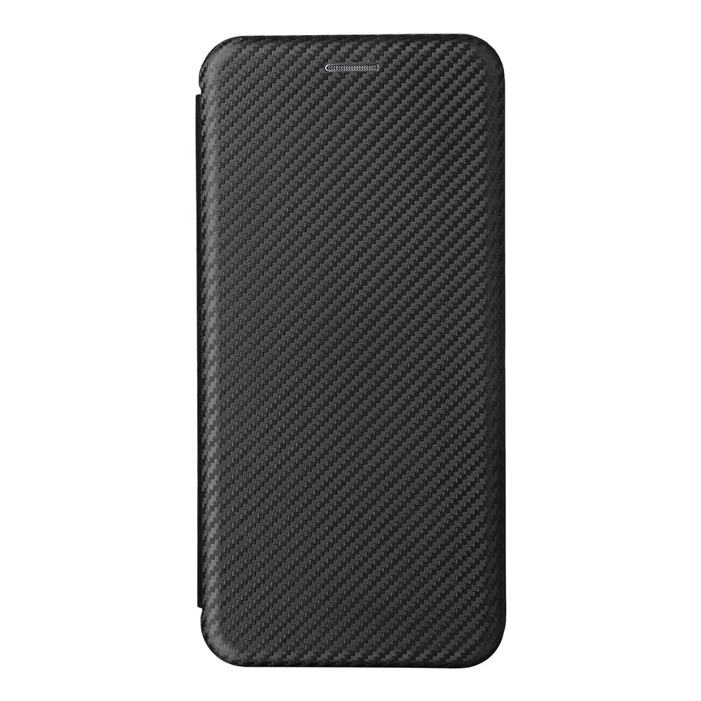 For Wiko Y82 Carbon Fiber Texture Phone Case PU Leather Magnetic Absorption Book Stand Cover with Card Slot - Black-5