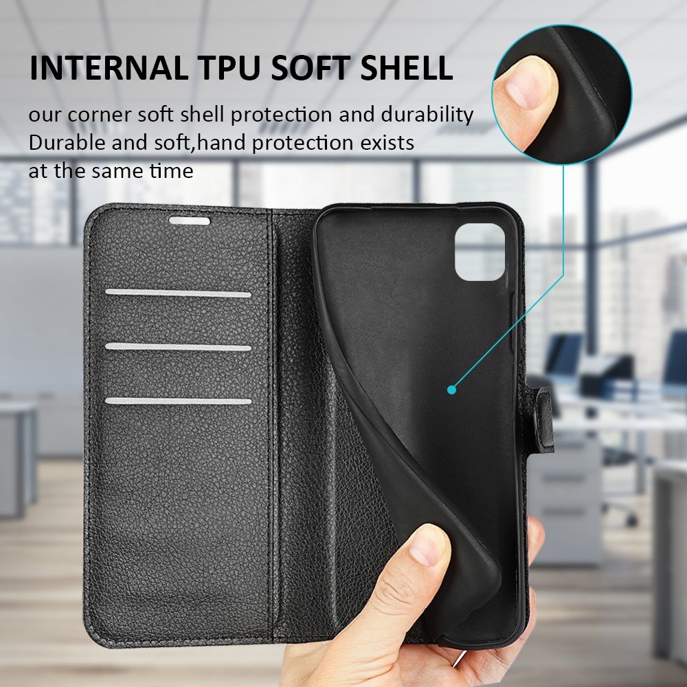For Wiko Life 3/U316AT Stand Wallet Litchi Texture PU Leather + TPU Full Protection Phone Case - Black-10