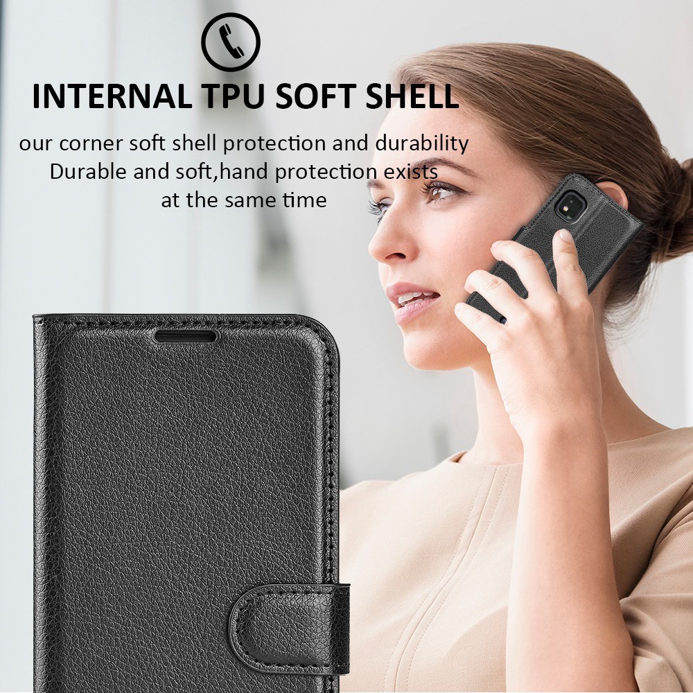 For Wiko Life 3/U316AT Stand Wallet Litchi Texture PU Leather + TPU Full Protection Phone Case - Black-11