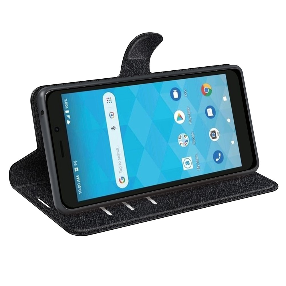 For Wiko Life 3/U316AT Stand Wallet Litchi Texture PU Leather + TPU Full Protection Phone Case - Black-3