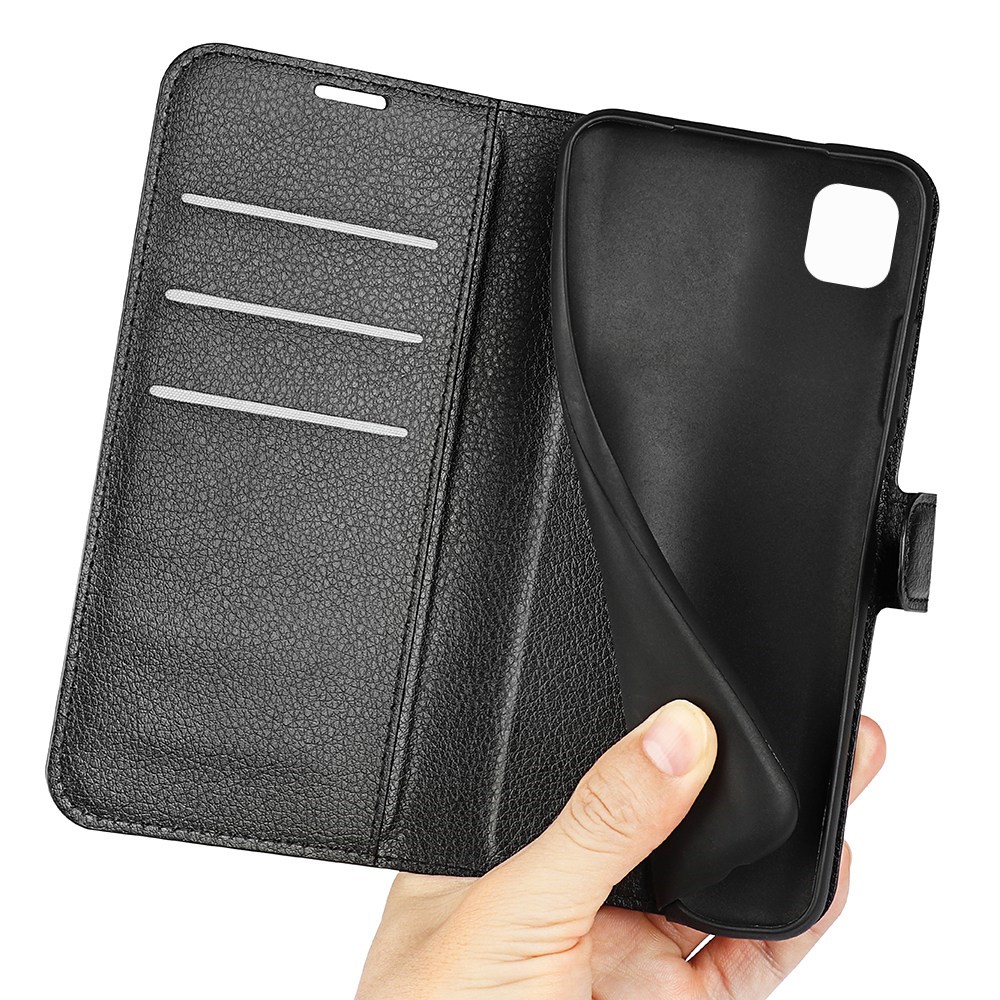 For Wiko Life 3/U316AT Stand Wallet Litchi Texture PU Leather + TPU Full Protection Phone Case - Black-5
