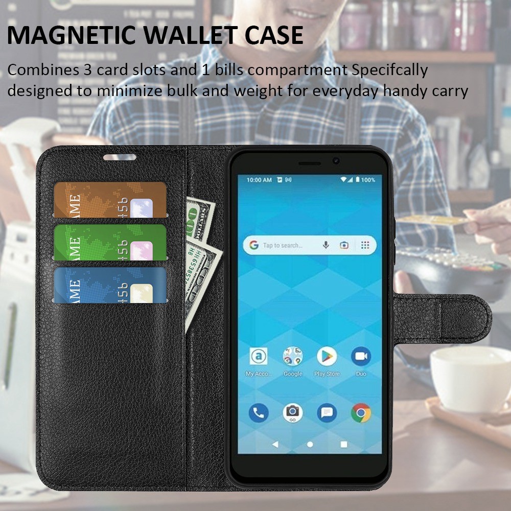 For Wiko Life 3/U316AT Stand Wallet Litchi Texture PU Leather + TPU Full Protection Phone Case - Black-7