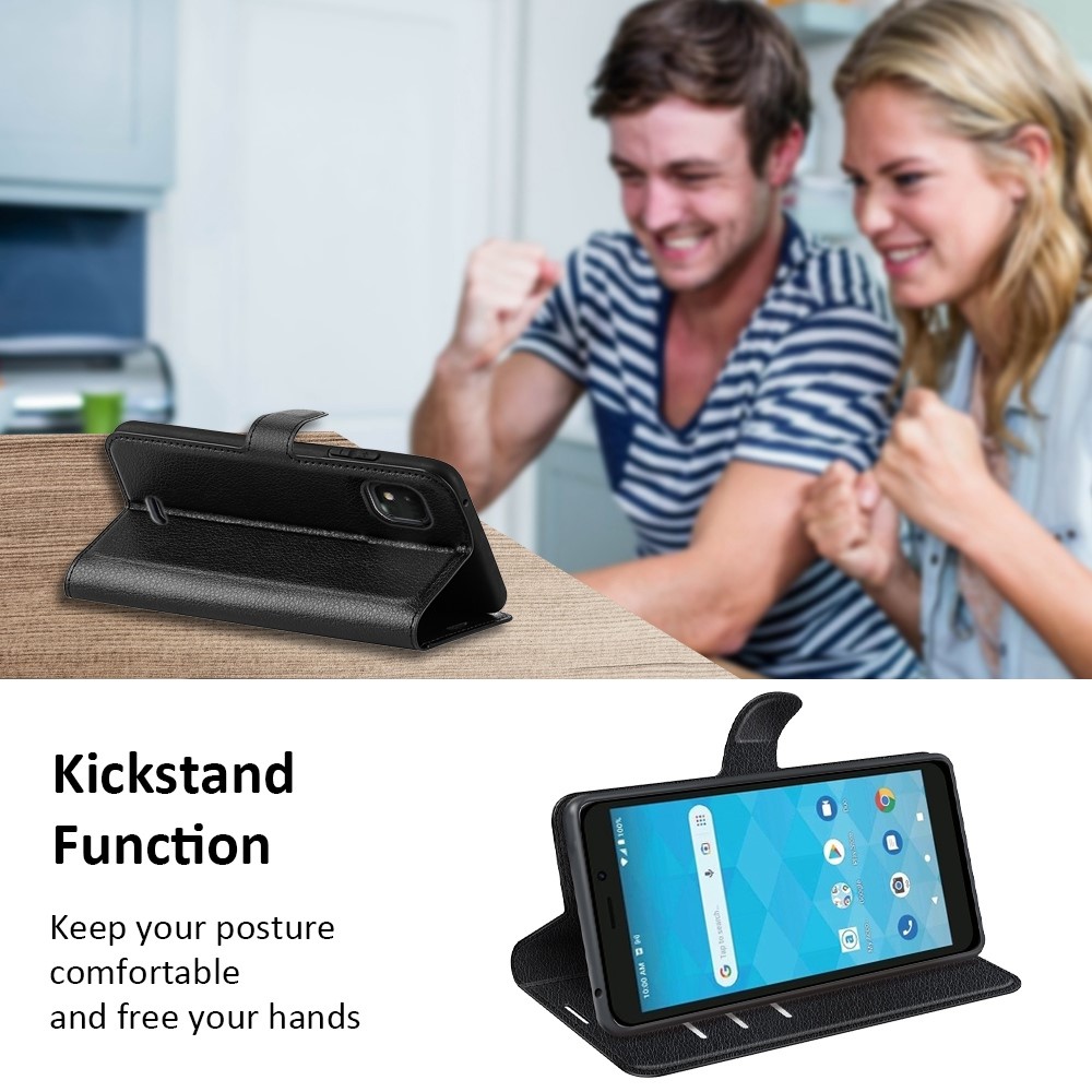 For Wiko Life 3/U316AT Stand Wallet Litchi Texture PU Leather + TPU Full Protection Phone Case - Black-8