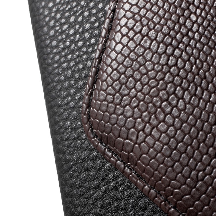 Litchi Texture Leather Wallet Sand Case for Wiko Lenny 3 with Wrist Strap - Brown / Black-7
