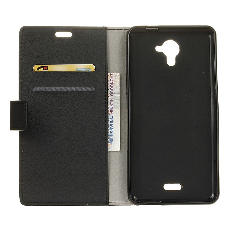 Wallet Leather Stand Case for Wiko U Feel Fab - Black-3