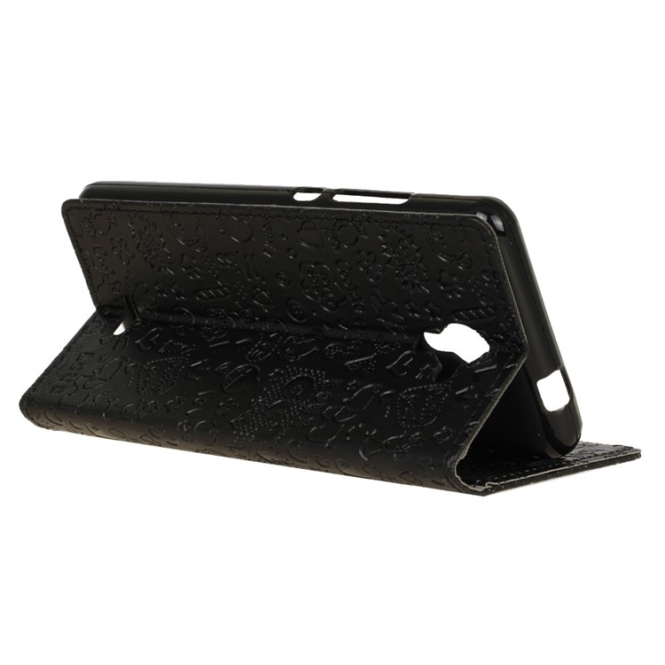 Cartoon Graffiti Wallet Leather Case for Wiko U Feel Fab - Black-5