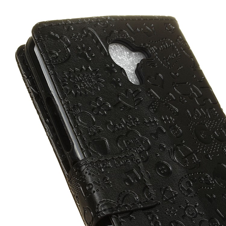 Cartoon Graffiti Wallet Leather Case for Wiko U Feel Fab - Black-7