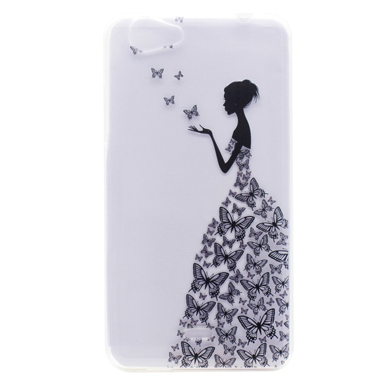 Pattern Printing TPU Case for Wiko Pulp Fab 4G - Butterfly Girl-1