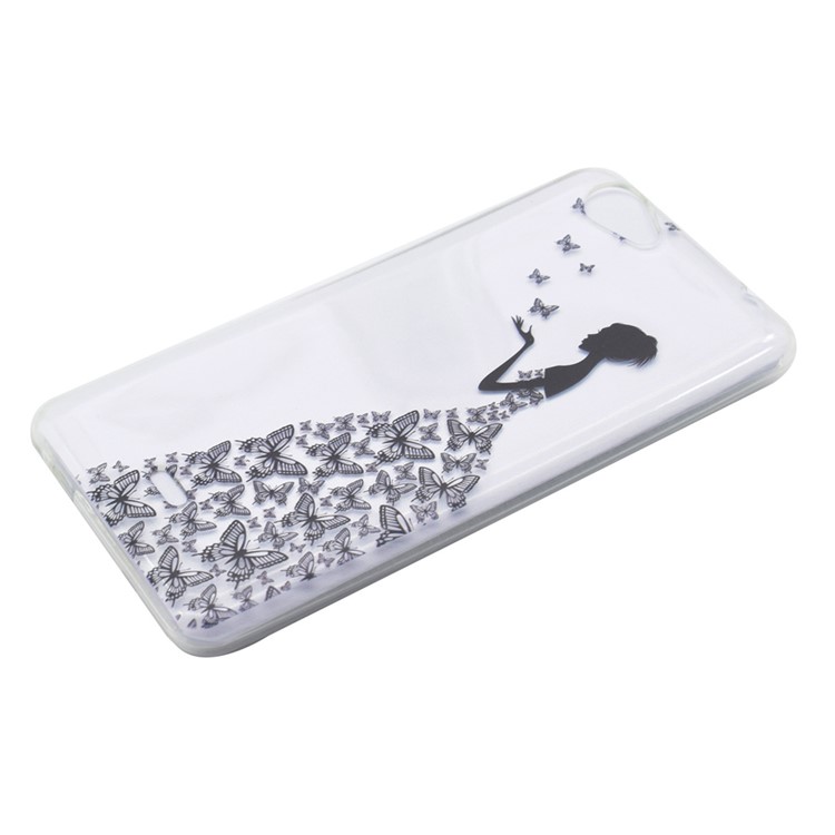 Pattern Printing TPU Case for Wiko Pulp Fab 4G - Butterfly Girl-3