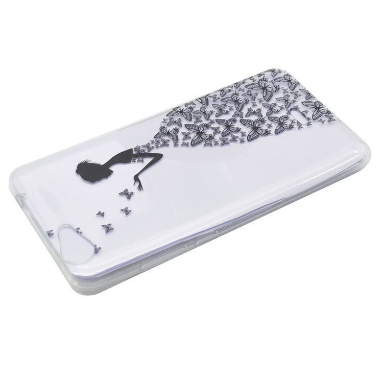 Pattern Printing TPU Case for Wiko Pulp Fab 4G - Butterfly Girl-4