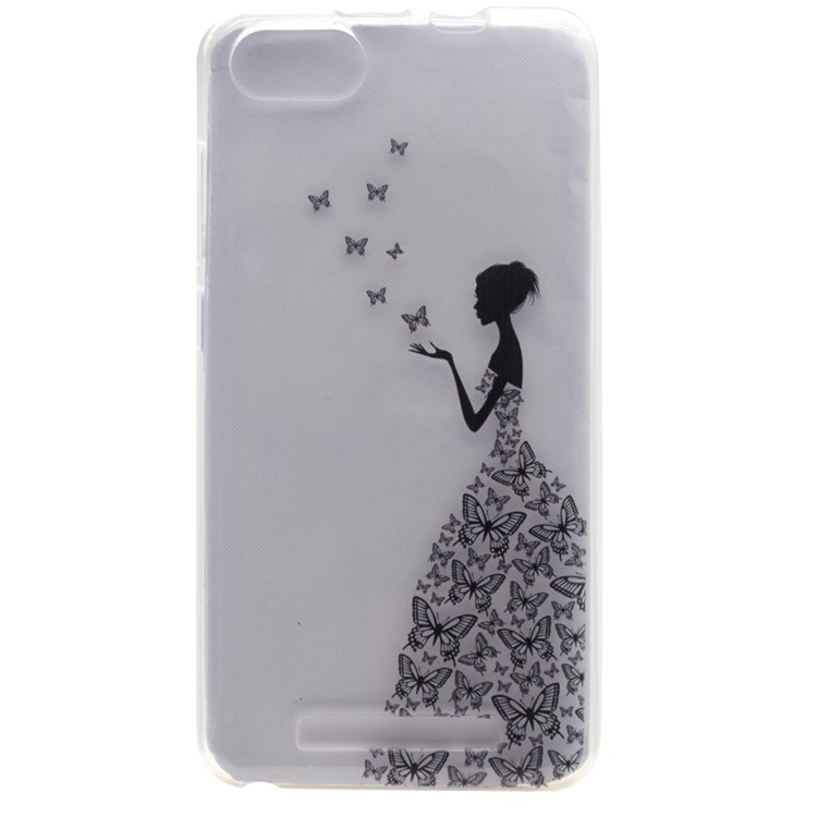 Fashion Patterned Soft TPU Case for Wiko Lenny 3 - Girl and Butterflies-1