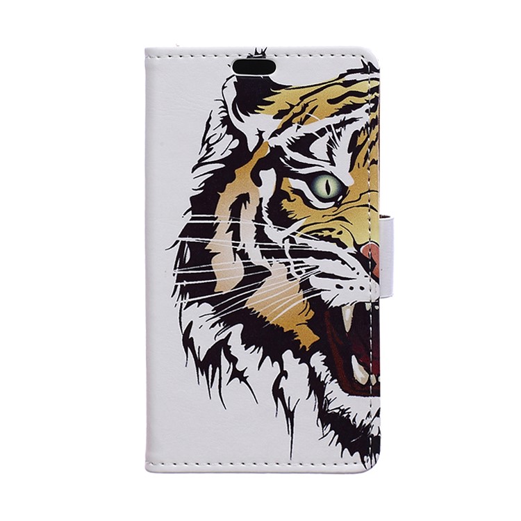 Wallet Leather Stand Case for Wiko U Feel Fab - Fierce Tiger-1