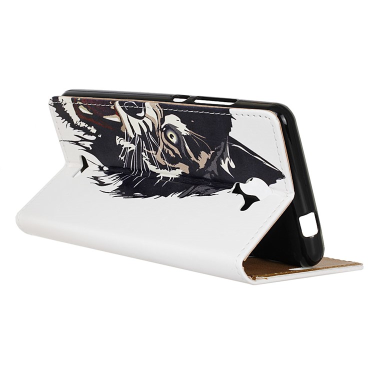 Wallet Leather Stand Case for Wiko U Feel Fab - Fierce Tiger-4