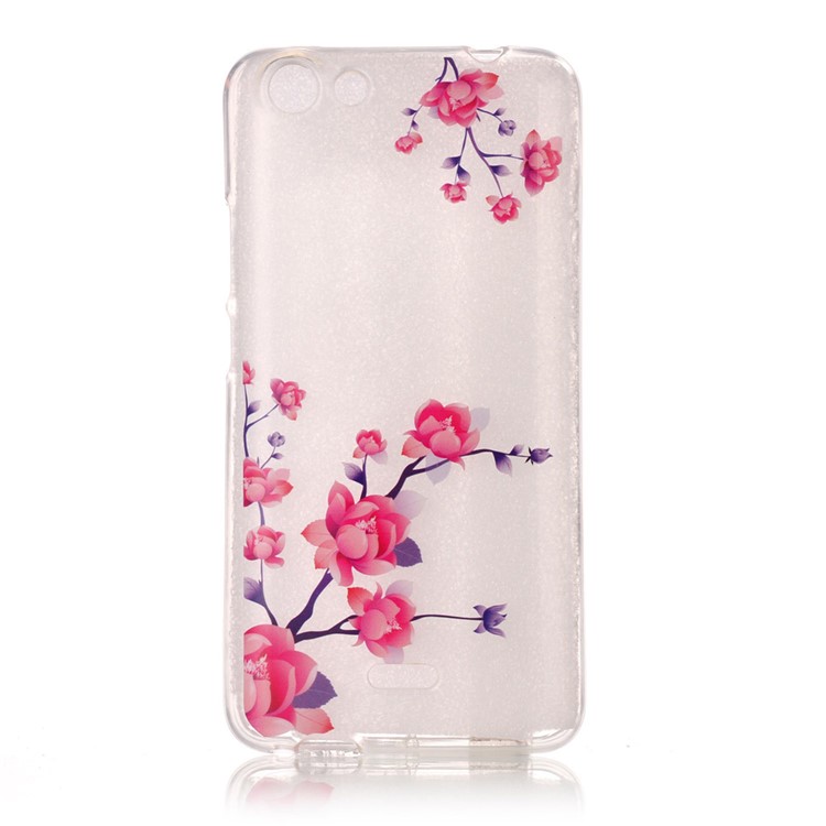 Transparent IMD TPU Case for Wiko Rainbow Jam - Fresh Flowers-1