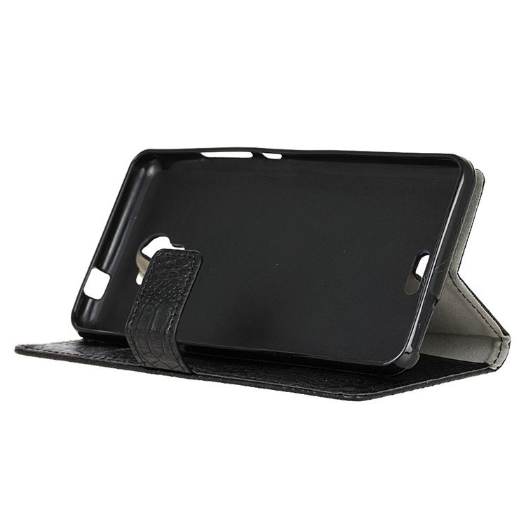 Crocodile Wallet Stand Leather Phone Case for Wiko U Feel Fab - Black-5