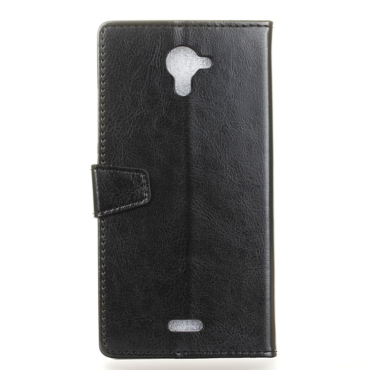 Crazy Horse Wallet Leather Stand Case for Wiko U Feel Fab - Black-2