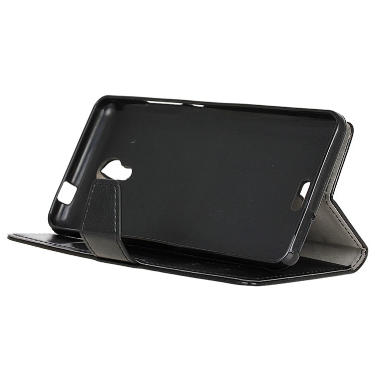 Crazy Horse Wallet Leather Stand Case for Wiko U Feel Fab - Black-4