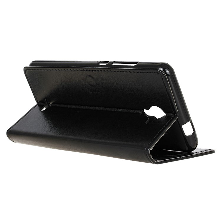 Crazy Horse Wallet Leather Stand Case for Wiko U Feel Fab - Black-5