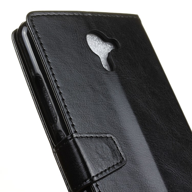 Crazy Horse Wallet Leather Stand Case for Wiko U Feel Fab - Black-6