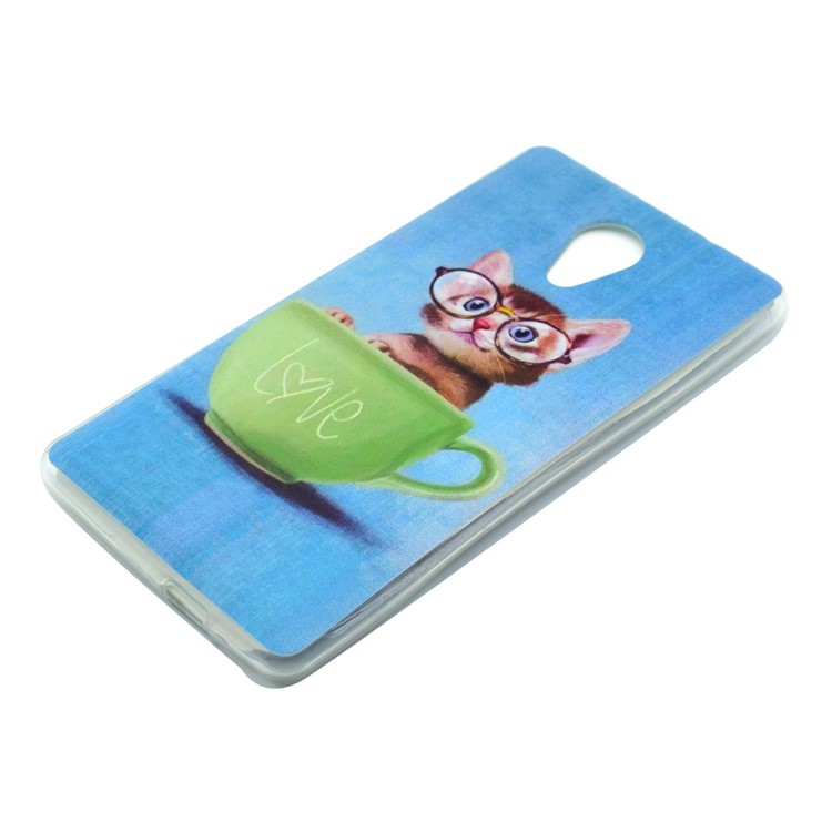 Pattern Printing TPU Case for Wiko Robby - Adorable Cat in Glasses-2