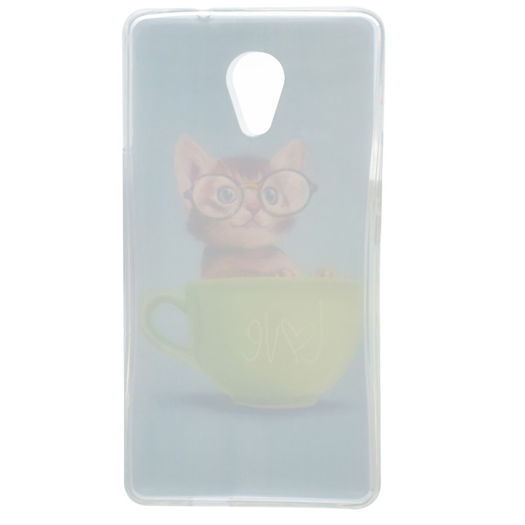 Pattern Printing TPU Case for Wiko Robby - Adorable Cat in Glasses-4