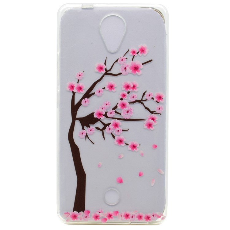 Pattern Printing TPU Case for Wiko U Feel - Tree with Flowers-1