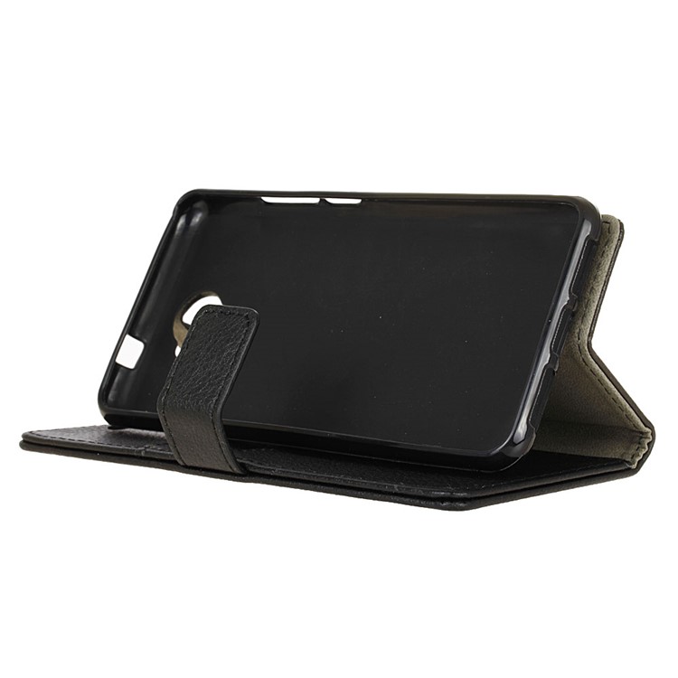 Lychee Skin Leather Wallet Stand Case for Wiko U Feel Prime - Black-5