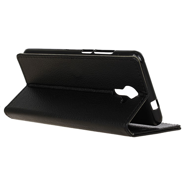 Lychee Skin Leather Wallet Stand Case for Wiko U Feel Prime - Black-6