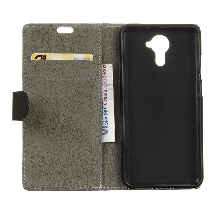 Wallet Leather Stand Case for Wiko U Feel Prime - Black-4