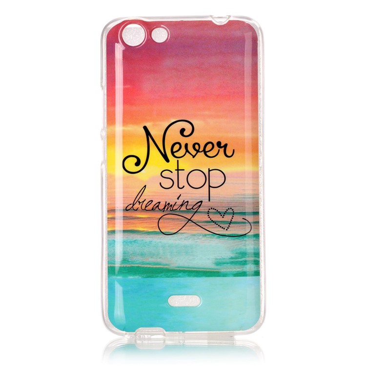 Pattern Printing IMD TPU Case for Wiko Rainbow Jam - Quote Never Stop Dreaming-1