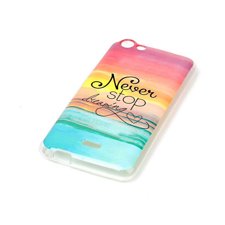 Pattern Printing IMD TPU Case for Wiko Rainbow Jam - Quote Never Stop Dreaming-2