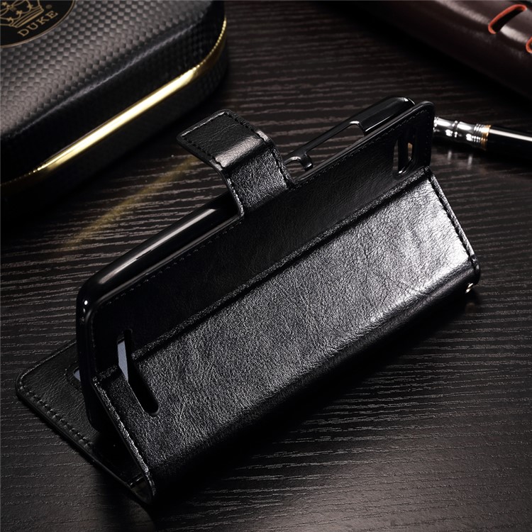 Crazy Horse Wallet Mobile Cover Leather Flip Case for Wiko Lenny 3 - Black-3