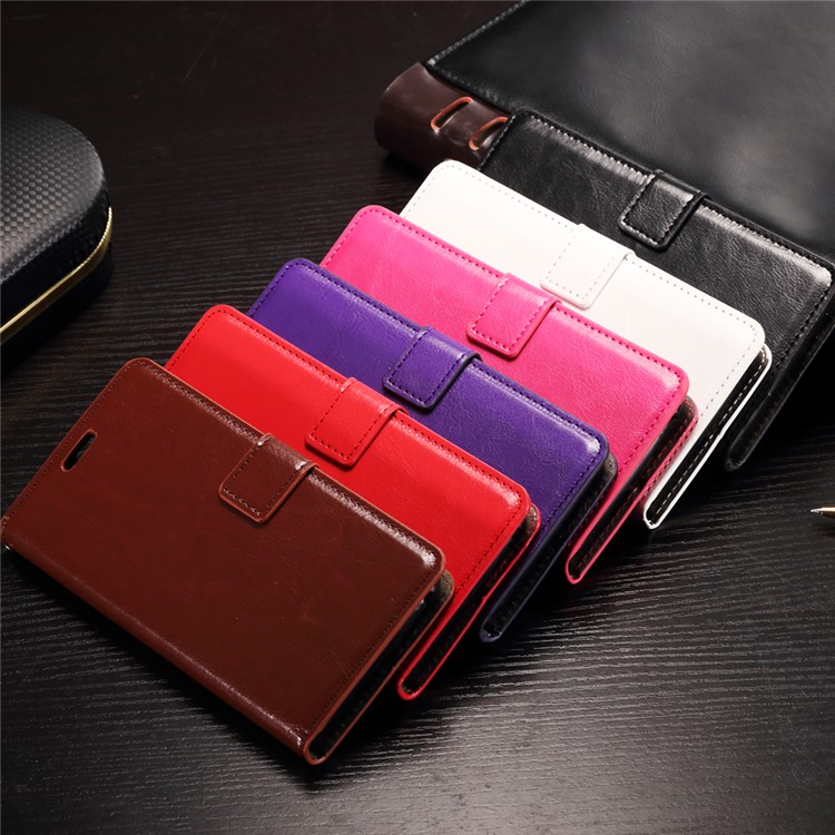 Crazy Horse Wallet Mobile Cover Leather Flip Case for Wiko Lenny 3 - Black-4