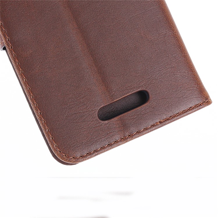 Vintage Flip Stand Leather Wallet Phone Case for Wiko U Feel Go - Coffee-10