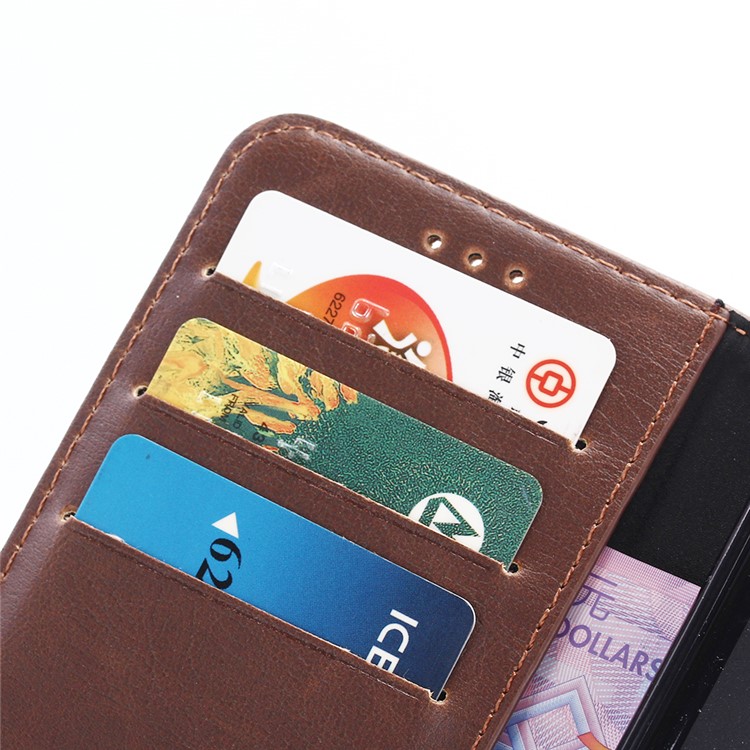 Vintage Flip Stand Leather Wallet Phone Case for Wiko U Feel Go - Coffee-11