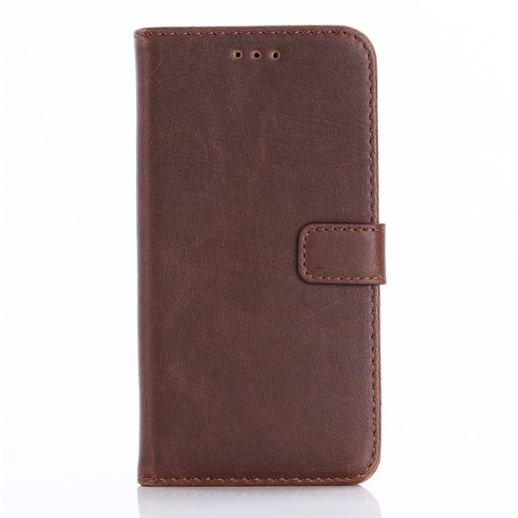 Vintage Flip Stand Leather Wallet Phone Case for Wiko U Feel Go - Coffee-2