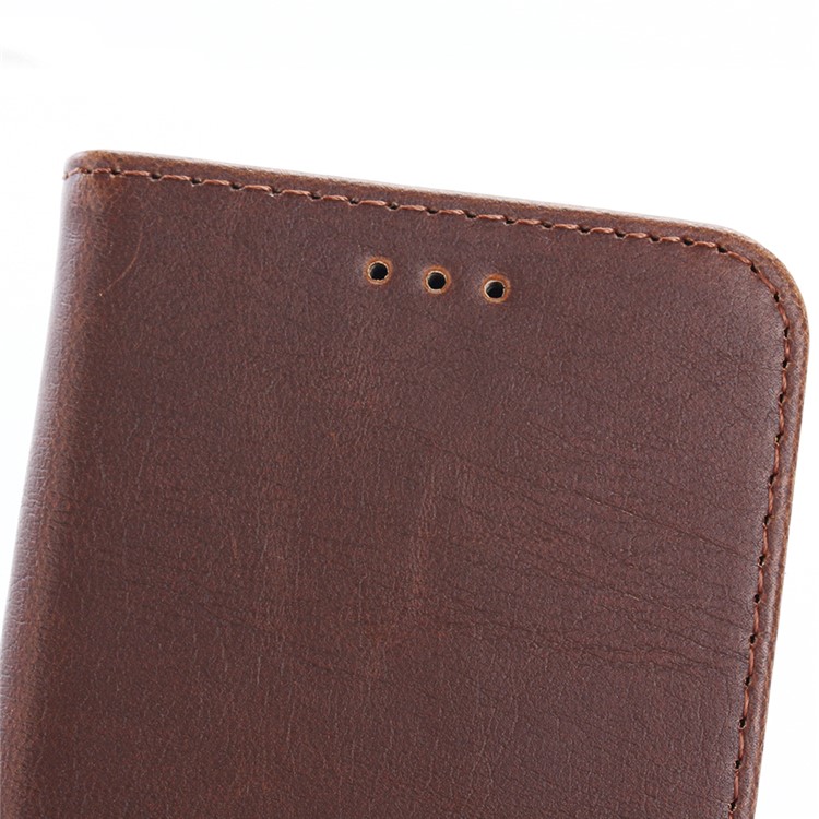 Vintage Flip Stand Leather Wallet Phone Case for Wiko U Feel Go - Coffee-7