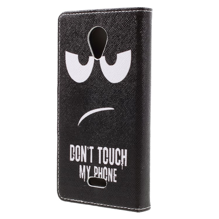 Pattern Printing Leather Wallet Mobile Case for Wiko Freddy - Do Not Touch My Phone-2